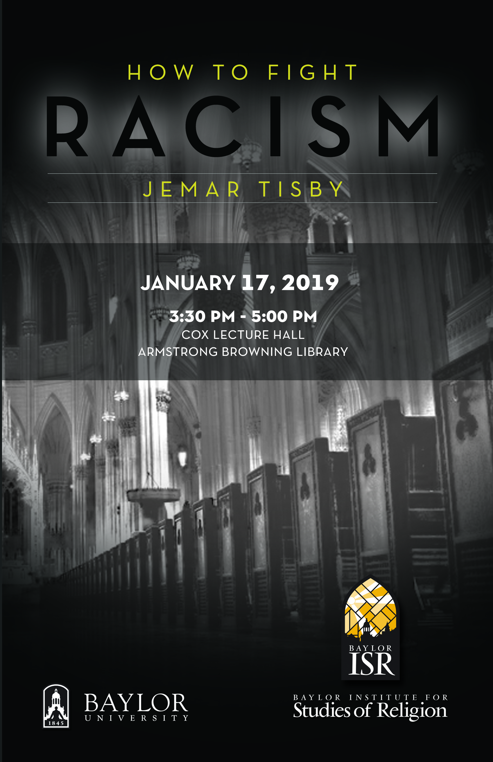 Jemar Tisby Lecture @ Cox Lecture Hall, Armstrong Browning Library, Baylor University